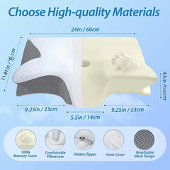 Ergonomic Memory Foam Neck Pillow for Pain Relief