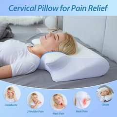 Ergonomic Memory Foam Neck Pillow for Pain Relief