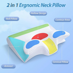 Ergonomic Memory Foam Neck Pillow for Pain Relief